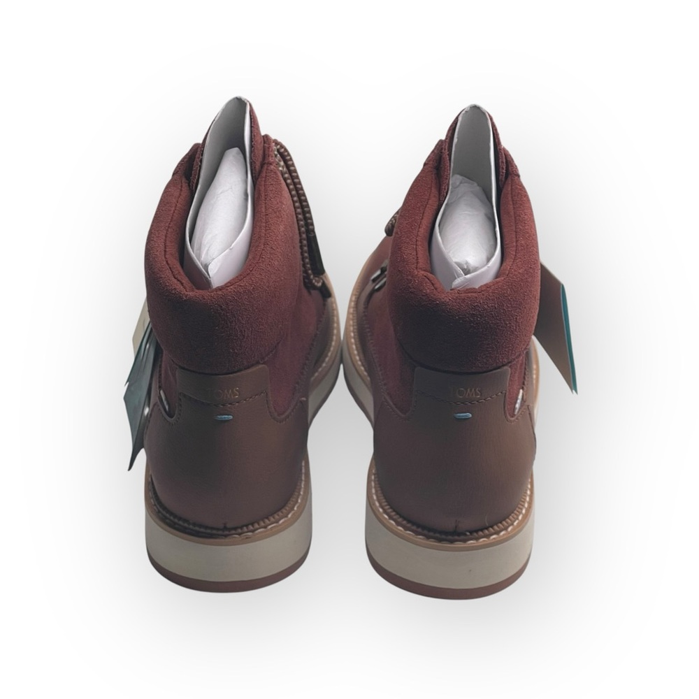 new Toms ☀︎︎ Mesa Waterproof Leather Bootie ☀︎︎ Hiking Boot ☀︎︎ Penny Brown ☀︎ - Picture 4 of 16